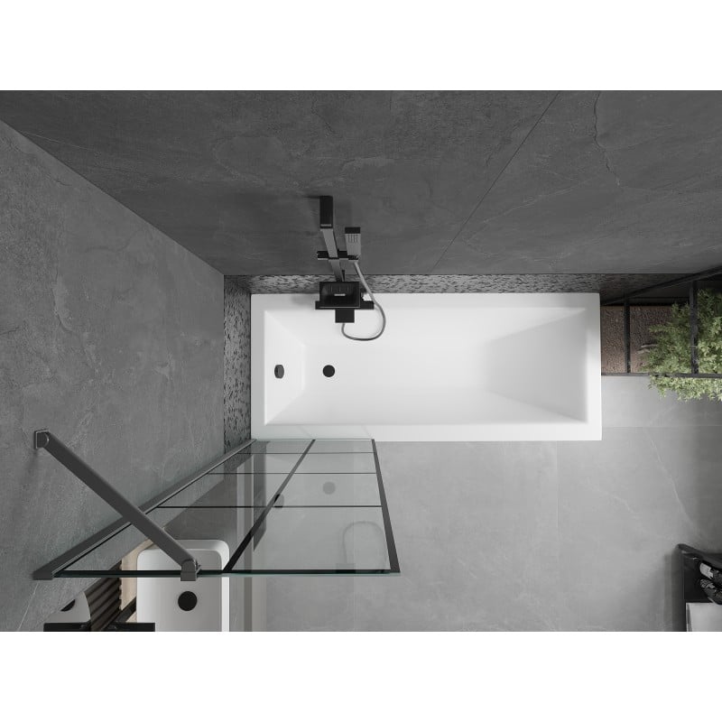 Mexen Next parawan nawannowy 1-skrzydłowy 60 x 150 cm, czarna kratka, gun metal - 895-060-000-00-77-95