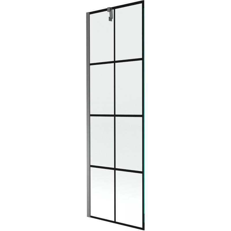 Mexen Next parawan nawannowy 1-skrzydłowy 60 x 150 cm, czarna kratka, gun metal - 895-060-000-00-77-95