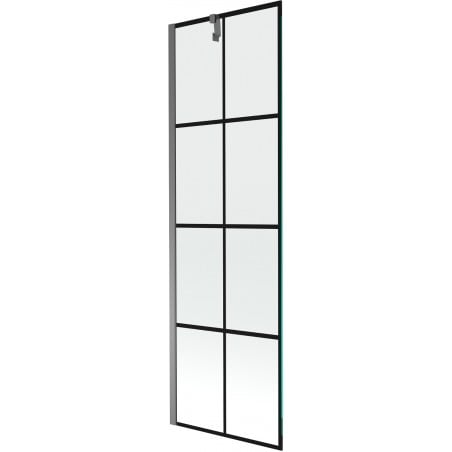 Mexen Next parawan nawannowy 1-skrzydłowy 60 x 150 cm, czarna kratka, gun metal - 895-060-000-00-77-95