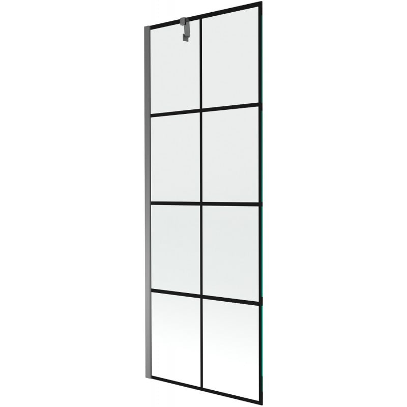 Mexen Next parawan nawannowy 1-skrzydłowy 70 x 150 cm, czarna kratka, gun metal - 895-070-000-00-77-95