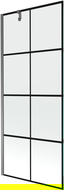 Mexen Next parawan nawannowy 1-skrzydłowy 80 x 150 cm, czarna kratka, gun metal - 895-080-000-00-77-95