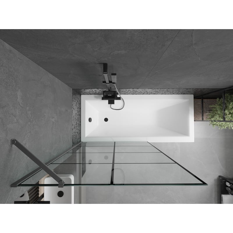 Mexen Next parawan nawannowy 1-skrzydłowy 100 x 150 cm, czarna kratka, gun metal - 895-100-000-00-77-95
