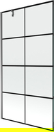 Mexen Next parawan nawannowy 1-skrzydłowy 100 x 150 cm, czarna kratka, gun metal - 895-100-000-00-77-95