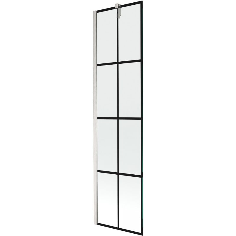 Mexen Next parawan nawannowy 1-skrzydłowy 50 x 150 cm, czarna kratka, nikiel szczotkowany - 895-050-000-00-77-97