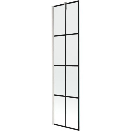 Mexen Next parawan nawannowy 1-skrzydłowy 50 x 150 cm, czarna kratka, nikiel szczotkowany - 895-050-000-00-77-97