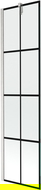 Mexen Next parawan nawannowy 1-skrzydłowy 50 x 150 cm, czarna kratka, nikiel szczotkowany - 895-050-000-00-77-97