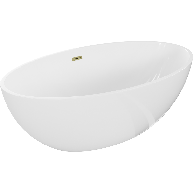 Mexen Nike wanna wolnostojąca 175 x 100 cm, biała, przelew złoty - 54071751000-50