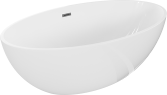 Mexen Nike wanna wolnostojąca 175 x 100 cm, biała, przelew gun gray szczotkowany - 54071751000-66