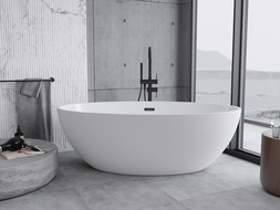 Mexen Nike wanna wolnostojąca 175 x 100 cm, biała, przelew czarny - 54071751000-70