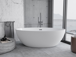 Mexen Nike wanna wolnostojąca 175 x 100 cm, biała, przelew gun metal - 54071751000-95