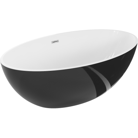 Mexen Nike wanna wolnostojąca 175 x 100 cm, biała/czarna, przelew chrom - 54071751075-01