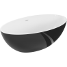 Mexen Nike wanna wolnostojąca 175 x 100 cm, biała/czarna, przelew biały - 54071751075-20
