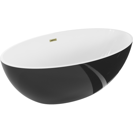 Mexen Nike wanna wolnostojąca 175 x 100 cm, biała/czarna, przelew złoty - 54071751075-50