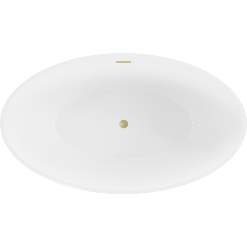 Mexen Nike wanna wolnostojąca 175 x 100 cm, biała/czarna, przelew złoty szczotkowany - 54071751075-55