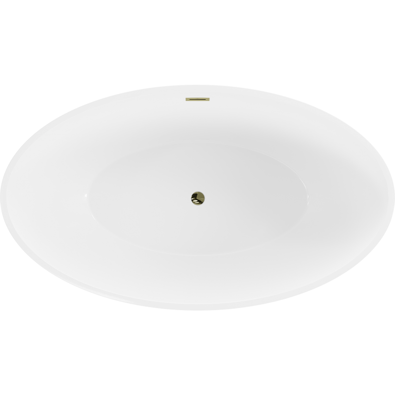 Mexen Nike wanna wolnostojąca 175 x 100 cm, biała/czarna, przelew złoty - 54071751075-50