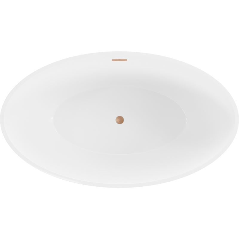 Mexen Nike wanna wolnostojąca 175 x 100 cm, biała/czarna, przelew miedź szczotkowana - 54071751075-65