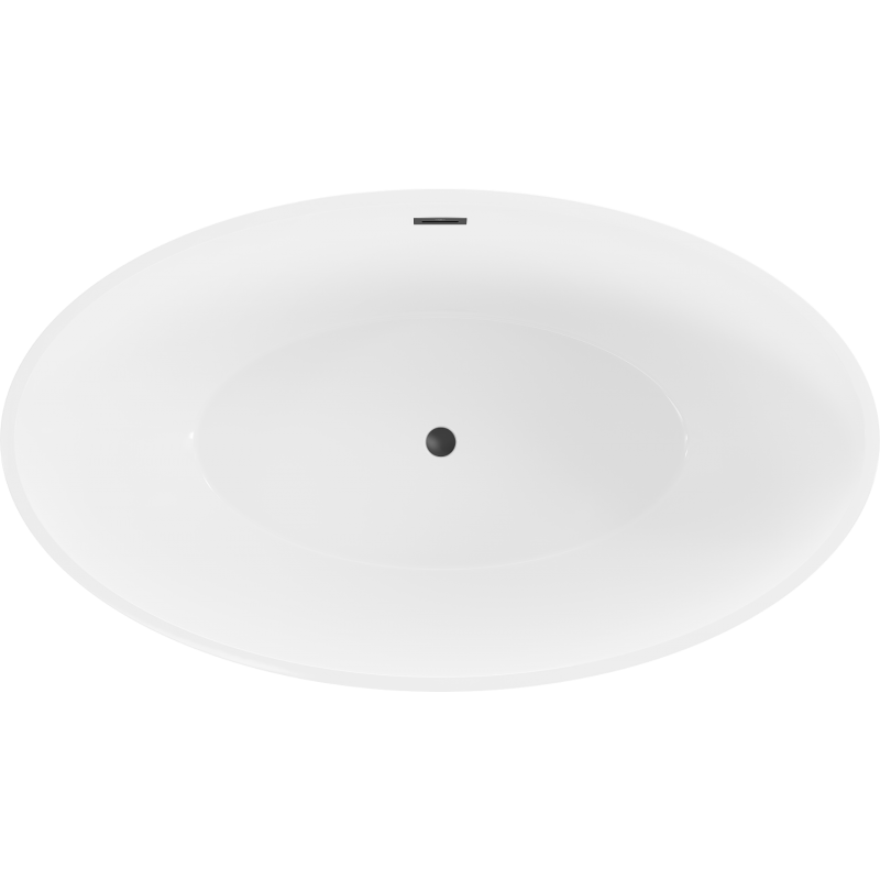 Mexen Nike wanna wolnostojąca 175 x 100 cm, biała/czarna, przelew czarny - 54071751075-70