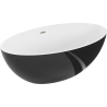 Mexen Nike wanna wolnostojąca 175 x 100 cm, biała/czarna, przelew nikiel szczotkowany - 54071751075-97