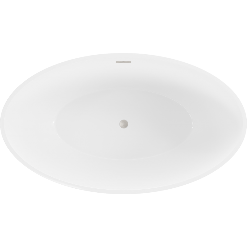 Mexen Nike wanna wolnostojąca 175 x 100 cm, biała/czarna, przelew nikiel szczotkowany - 54071751075-97