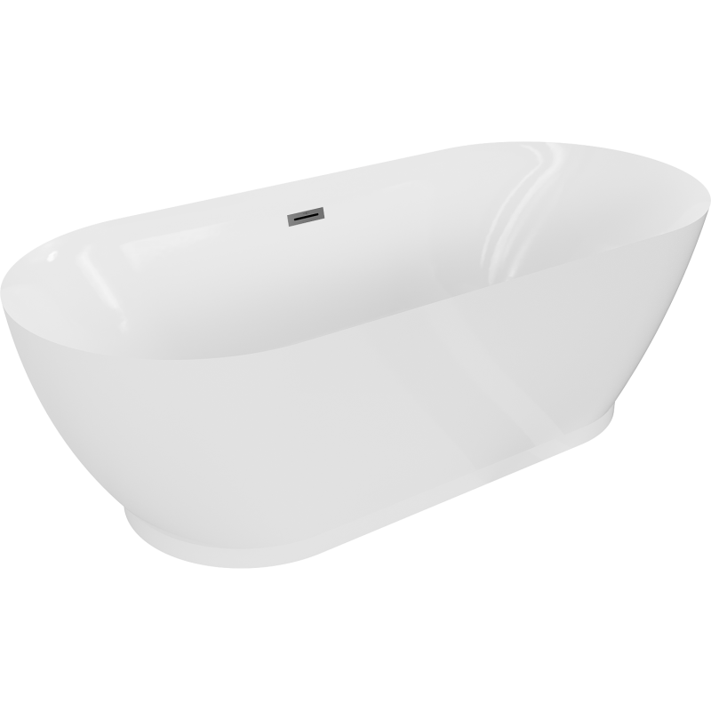 Mexen Roxy wanna wolnostojąca 180 x 85 cm, biała, przelew gun metal - 51201808500-95