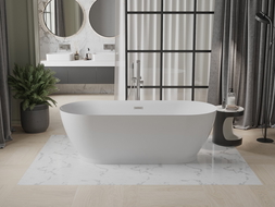 Mexen Roxy wanna wolnostojąca 180 x 85 cm, biała, przelew nikiel szczotkowany - 51201808500-97