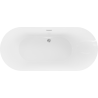 Mexen Roxy wanna wolnostojąca 180 x 85 cm, biała/czarna, przelew chrom - 51201808575-01