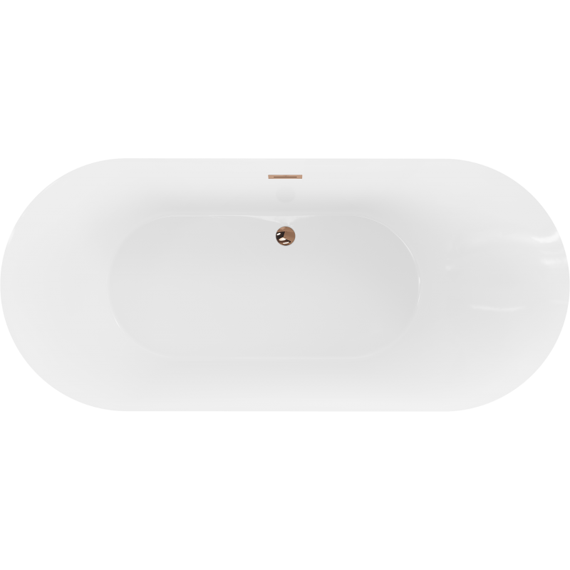 Mexen Roxy wanna wolnostojąca 180 x 85 cm, biała/czarna, przelew różowe złoto - 51201808575-60