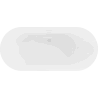 Mexen Roxy wanna wolnostojąca 180 x 85 cm, biała/czarna, przelew biały - 51201808575-20