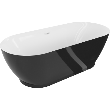 Mexen Roxy wanna wolnostojąca 180 x 85 cm, biała/czarna, przelew biały - 51201808575-20