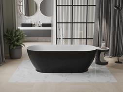 Mexen Roxy wanna wolnostojąca 180 x 85 cm, biała/czarna, przelew biały - 51201808575-20