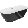 Mexen Roxy wanna wolnostojąca 180 x 85 cm, biała/czarna, przelew nikiel szczotkowany - 51201808575-97