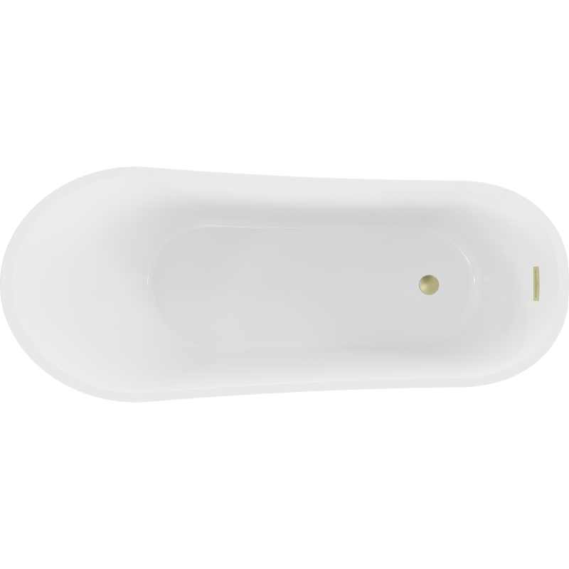 Mexen Alta wanna wolnostojąca 170 x 75 cm, biała, przelew złoty szczotkowany - 52141707500-55