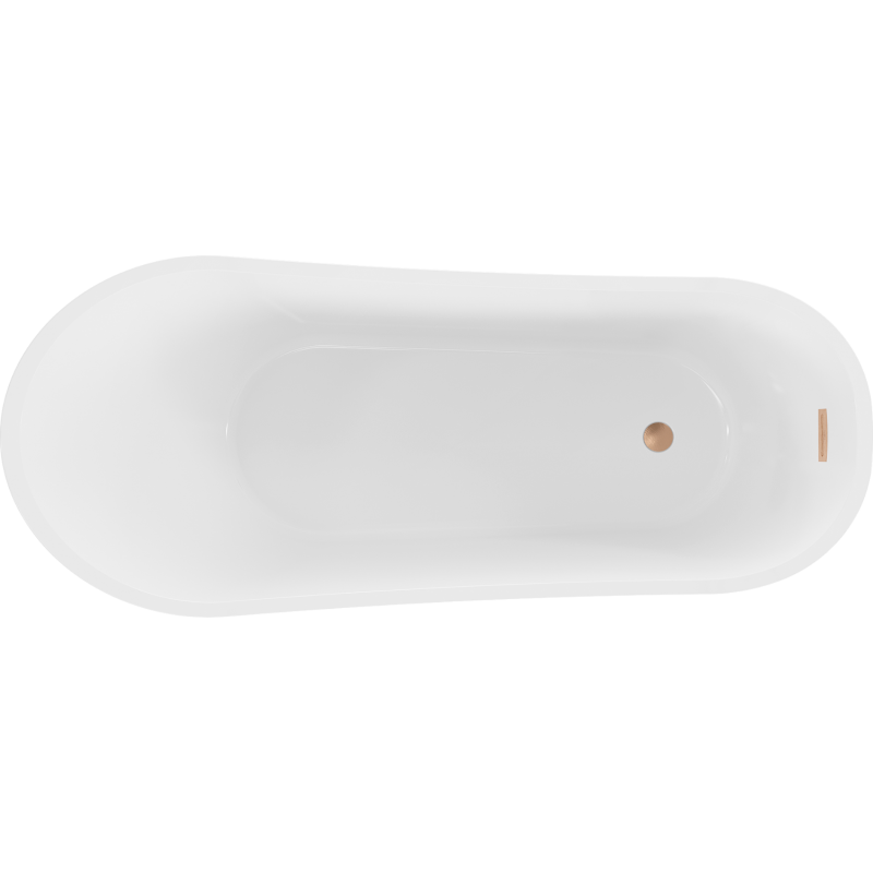 Mexen Alta wanna wolnostojąca 170 x 75 cm, biała, przelew miedź szczotkowana - 52141707500-65