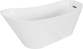 Mexen Alta wanna wolnostojąca 170 x 75 cm, biała, przelew gun gray szczotkowany - 52141707500-66