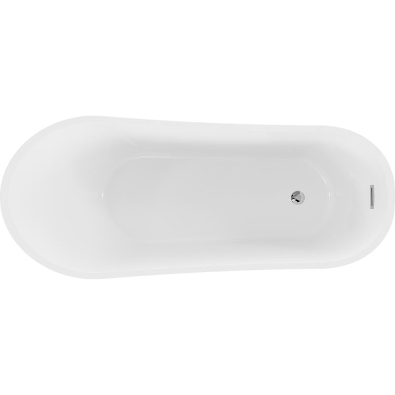 Mexen Alta wanna wolnostojąca 170 x 75 cm, biała/czarna, przelew chrom - 52141707575-01