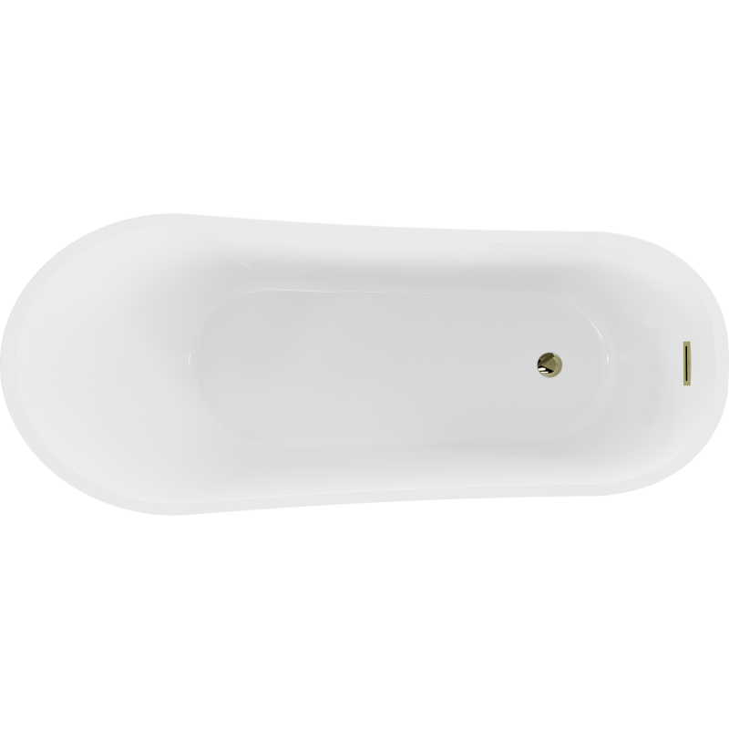 Mexen Alta wanna wolnostojąca 170 x 75 cm, biała/czarna, przelew złoty - 52141707575-50