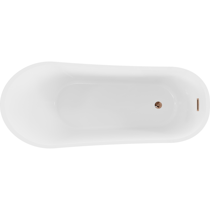 Mexen Alta wanna wolnostojąca 170 x 75 cm, biała/czarna, przelew różowe złoto - 52141707575-60