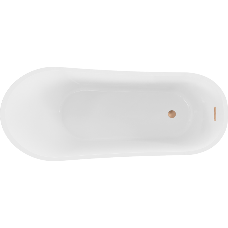 Mexen Alta wanna wolnostojąca 170 x 75 cm, biała/czarna, przelew miedź szczotkowana - 52141707575-65