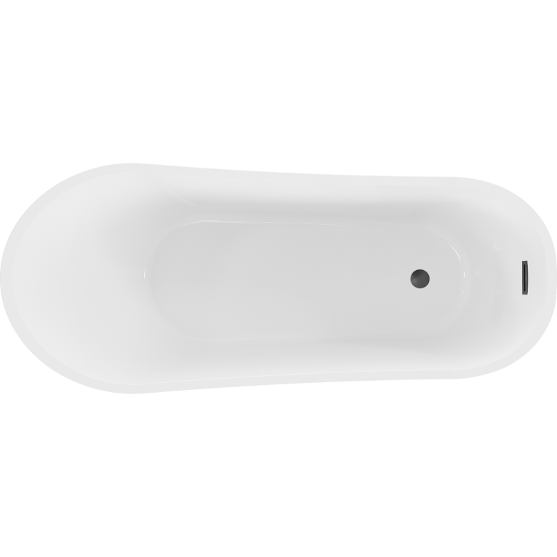 Mexen Alta wanna wolnostojąca 170 x 75 cm, biała/czarna, przelew czarny - 52141707575-70