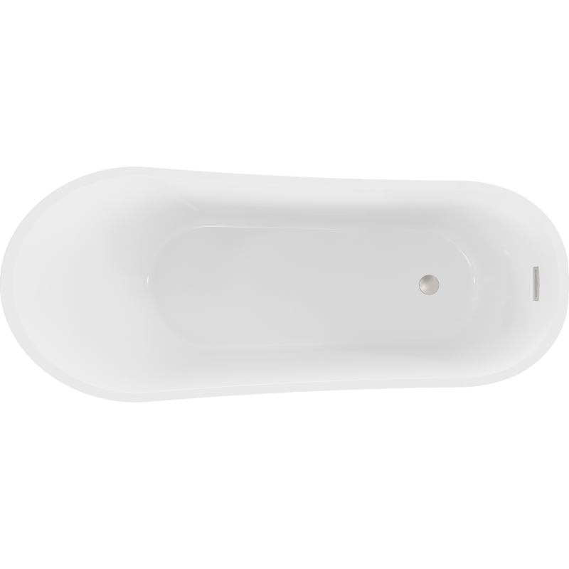 Mexen Alta wanna wolnostojąca 170 x 75 cm, biała/czarna, przelew nikiel szczotkowany - 52141707575-97