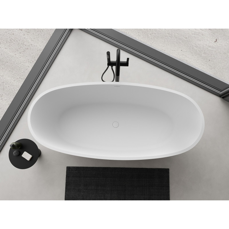 Mexen Torino wanna wolnostojąca z konglomeratu 155 x 78 cm, biała mat - 57271557800