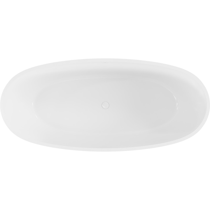 Mexen Torino wanna wolnostojąca z konglomeratu 155 x 78 cm, biała połysk - 57271557810