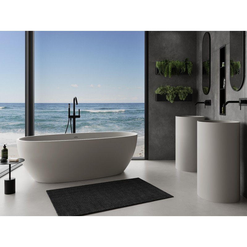 Mexen Torino wanna wolnostojąca z konglomeratu 155 x 78 cm, beton mat - 57271557861