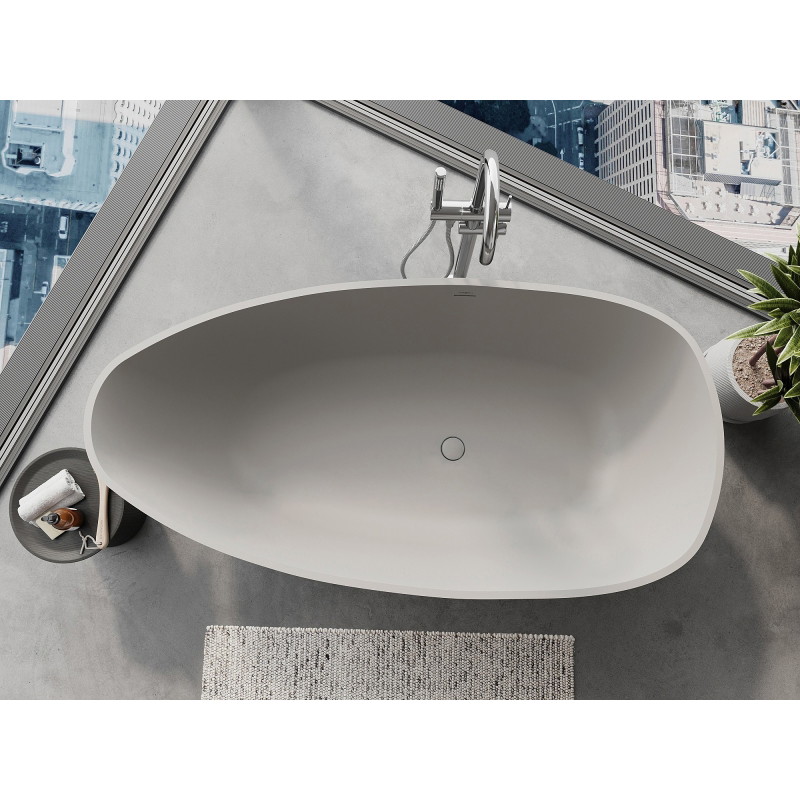 Mexen Imola wanna wolnostojąca z konglomeratu 160 x 81 cm, beton mat - 57281608061