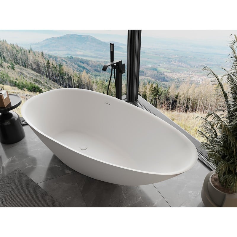 Mexen Milano wanna wolnostojąca z konglomeratu 150 x 82 cm, biała mat - 57301508500