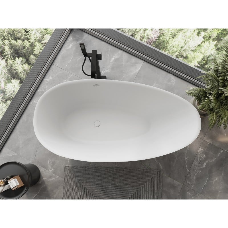 Mexen Milano wanna wolnostojąca z konglomeratu 150 x 82 cm, biała mat - 57301508500
