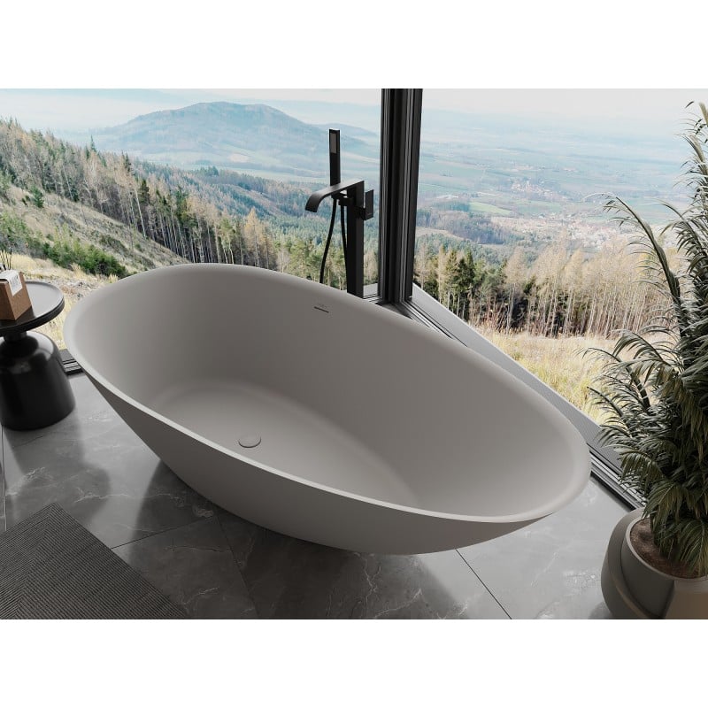 Mexen Milano wanna wolnostojąca z konglomeratu 150 x 82 cm, beton mat - 57301508561