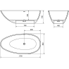 Mexen Milano wanna wolnostojąca z konglomeratu 170 x 86 cm, biała mat - 57301708500