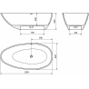 Mexen Milano wanna wolnostojąca z konglomeratu 170 x 86 cm, beton mat - 57301708561