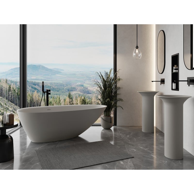 Mexen Milano wanna wolnostojąca z konglomeratu 170 x 86 cm, beton mat - 57301708561